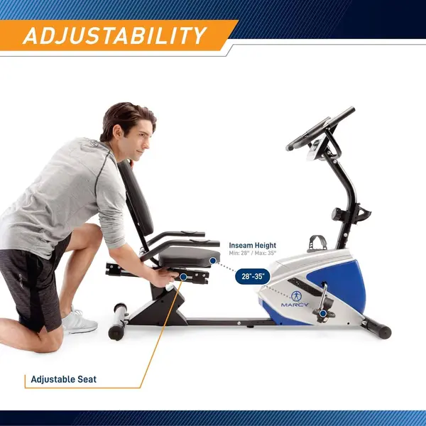 Marcy NS-1201R Recumbent Step-through frame design for easier entry and exiting Exercise Bike – View 4